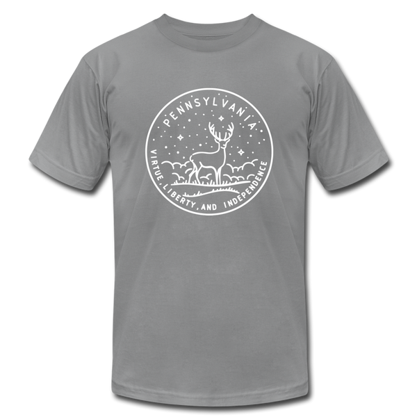 Pennsylvania T-Shirt - State Design Unisex Pennsylvania T Shirt - slate