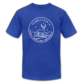 Pennsylvania T-Shirt - State Design Unisex Pennsylvania T Shirt - royal blue