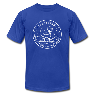 Pennsylvania T-Shirt - State Design Unisex Pennsylvania T Shirt - royal blue