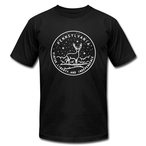 Pennsylvania T-Shirt - State Design Unisex Pennsylvania T Shirt - black
