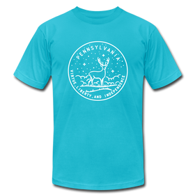 Pennsylvania T-Shirt - State Design Unisex Pennsylvania T Shirt - turquoise