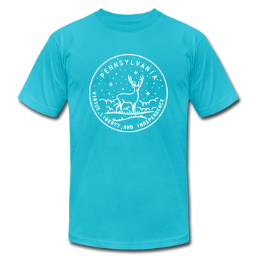 Pennsylvania T-Shirt - State Design Unisex Pennsylvania T Shirt - turquoise