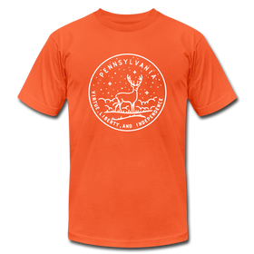 Pennsylvania T-Shirt - State Design Unisex Pennsylvania T Shirt - orange