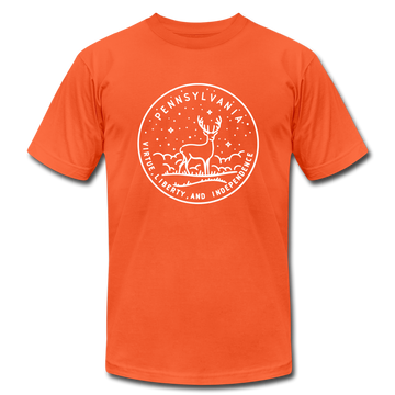 Pennsylvania T-Shirt - State Design Unisex Pennsylvania T Shirt - orange
