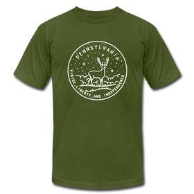 Pennsylvania T-Shirt - State Design Unisex Pennsylvania T Shirt - olive