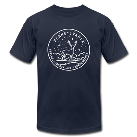Pennsylvania T-Shirt - State Design Unisex Pennsylvania T Shirt - navy