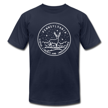 Pennsylvania T-Shirt - State Design Unisex Pennsylvania T Shirt - navy