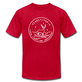Pennsylvania T-Shirt - State Design Unisex Pennsylvania T Shirt - red
