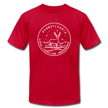 Pennsylvania T-Shirt - State Design Unisex Pennsylvania T Shirt - red