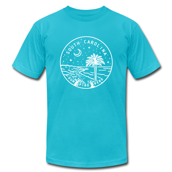 South Carolina T-Shirt - State Design Unisex South Carolina T Shirt - turquoise