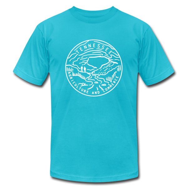 Tennessee T-Shirt - State Design Unisex Tennessee T Shirt - turquoise