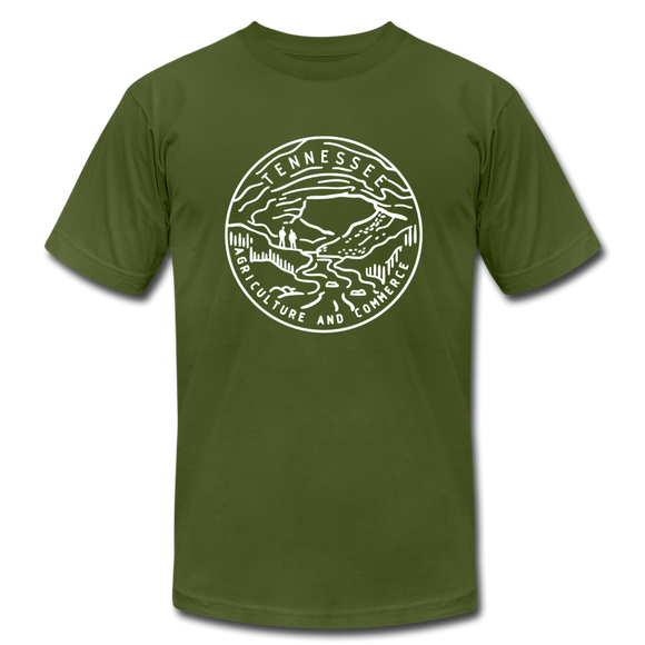 Tennessee T-Shirt - State Design Unisex Tennessee T Shirt - olive