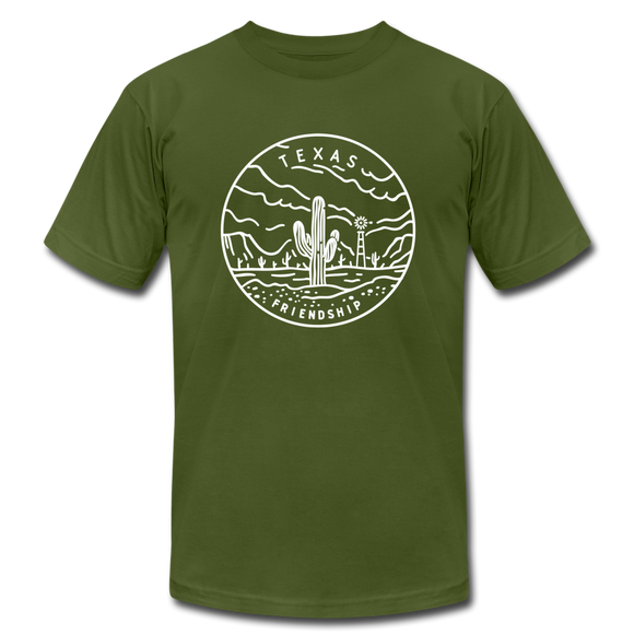 Texas T-Shirt - State Design Unisex Texas T Shirt - olive