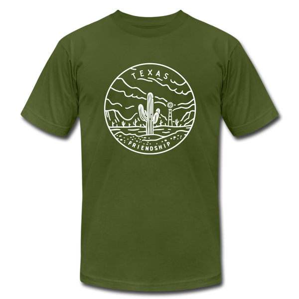 Texas T-Shirt - State Design Unisex Texas T Shirt - olive