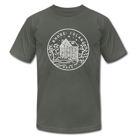 Rhode Island T-Shirt - State Design Unisex Rhode Island T Shirt - asphalt