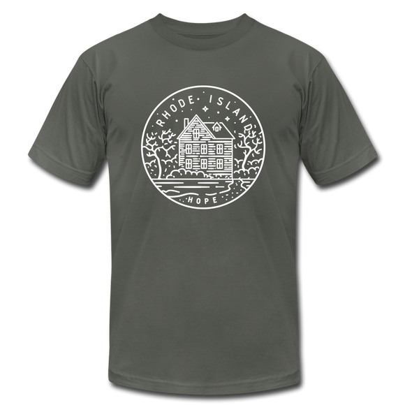 Rhode Island T-Shirt - State Design Unisex Rhode Island T Shirt - asphalt
