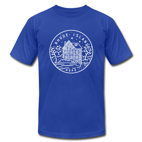 Rhode Island T-Shirt - State Design Unisex Rhode Island T Shirt - royal blue