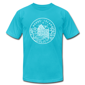 Rhode Island T-Shirt - State Design Unisex Rhode Island T Shirt - turquoise
