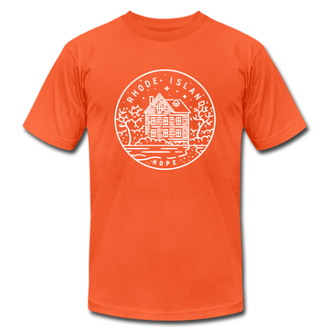 Rhode Island T-Shirt - State Design Unisex Rhode Island T Shirt - orange