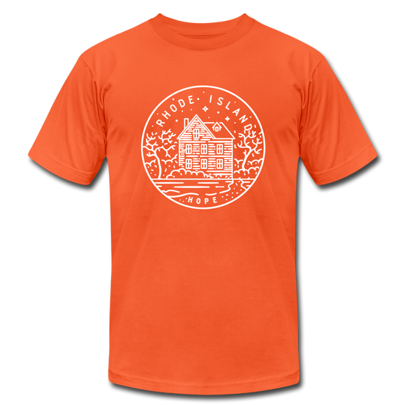 Rhode Island T-Shirt - State Design Unisex Rhode Island T Shirt - orange