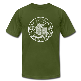 Rhode Island T-Shirt - State Design Unisex Rhode Island T Shirt - olive
