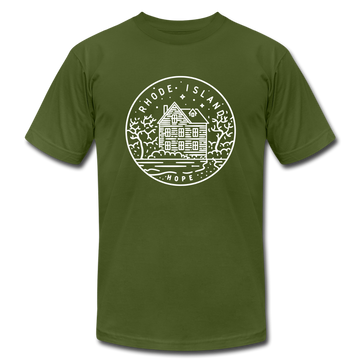 Rhode Island T-Shirt - State Design Unisex Rhode Island T Shirt - olive