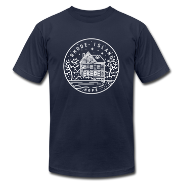 Rhode Island T-Shirt - State Design Unisex Rhode Island T Shirt - navy