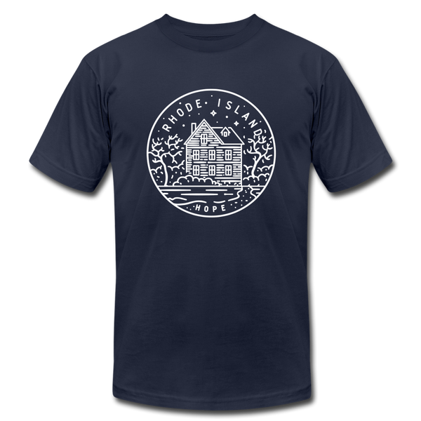 Rhode Island T-Shirt - State Design Unisex Rhode Island T Shirt - navy