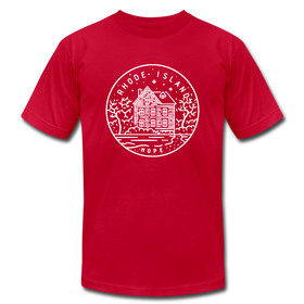 Rhode Island T-Shirt - State Design Unisex Rhode Island T Shirt - red