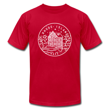 Rhode Island T-Shirt - State Design Unisex Rhode Island T Shirt - red
