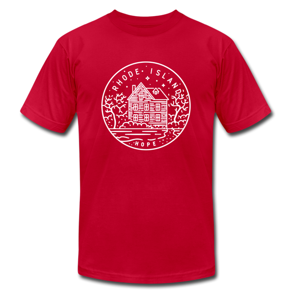 Rhode Island T-Shirt - State Design Unisex Rhode Island T Shirt - red
