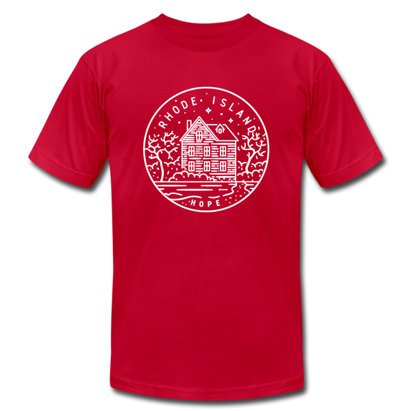 Rhode Island T-Shirt - State Design Unisex Rhode Island T Shirt - red