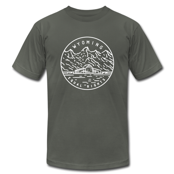 Wyoming T-Shirt - State Design Unisex Wyoming T Shirt - asphalt