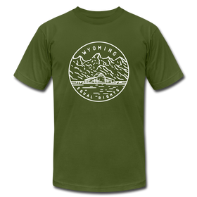 Wyoming T-Shirt - State Design Unisex Wyoming T Shirt - olive