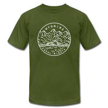 Wyoming T-Shirt - State Design Unisex Wyoming T Shirt - olive