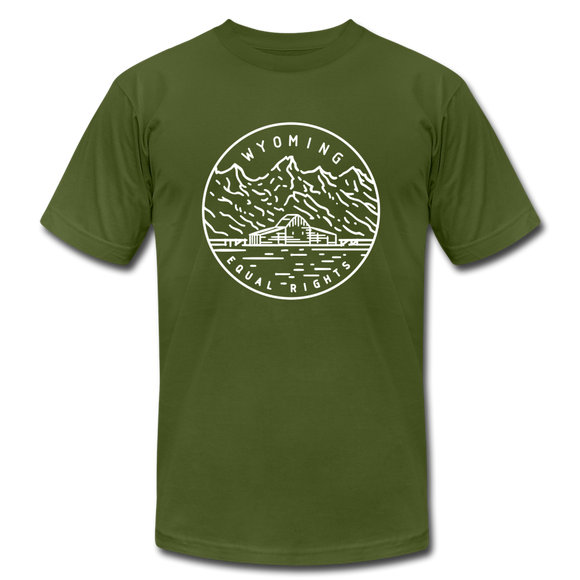 Wyoming T-Shirt - State Design Unisex Wyoming T Shirt - olive