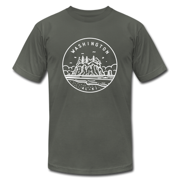Washington T-Shirt - State Design Unisex Washington T Shirt - asphalt