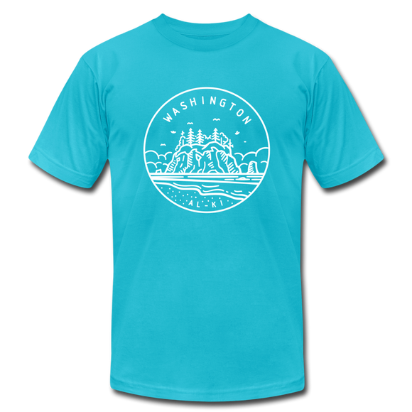 Washington T-Shirt - State Design Unisex Washington T Shirt - turquoise