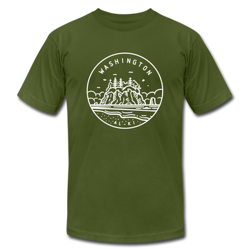 Washington T-Shirt - State Design Unisex Washington T Shirt - olive