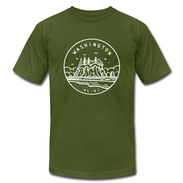 Washington T-Shirt - State Design Unisex Washington T Shirt - olive
