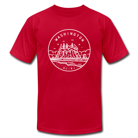 Washington T-Shirt - State Design Unisex Washington T Shirt - red