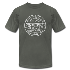 West Virginia T-Shirt - State Design Unisex West Virginia T Shirt - asphalt
