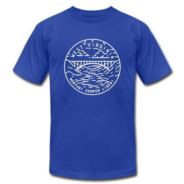 West Virginia T-Shirt - State Design Unisex West Virginia T Shirt - royal blue