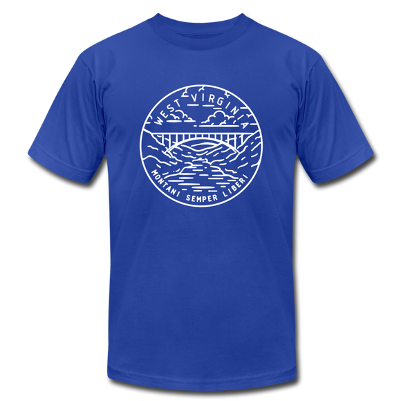 West Virginia T-Shirt - State Design Unisex West Virginia T Shirt - royal blue