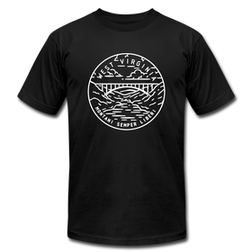 West Virginia T-Shirt - State Design Unisex West Virginia T Shirt - black