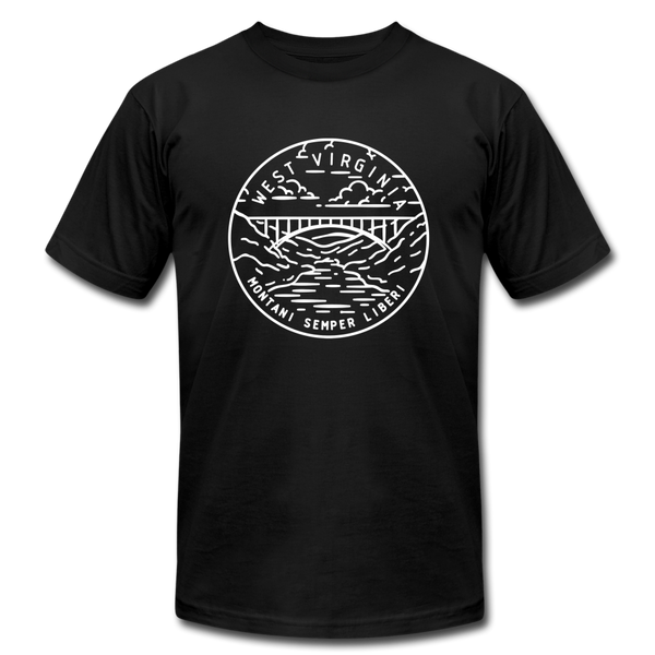 West Virginia T-Shirt - State Design Unisex West Virginia T Shirt - black
