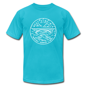 West Virginia T-Shirt - State Design Unisex West Virginia T Shirt - turquoise