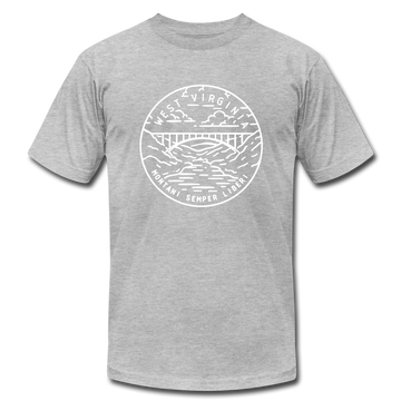 West Virginia T-Shirt - State Design Unisex West Virginia T Shirt - heather gray