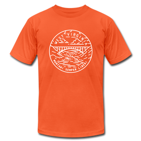 West Virginia T-Shirt - State Design Unisex West Virginia T Shirt - orange