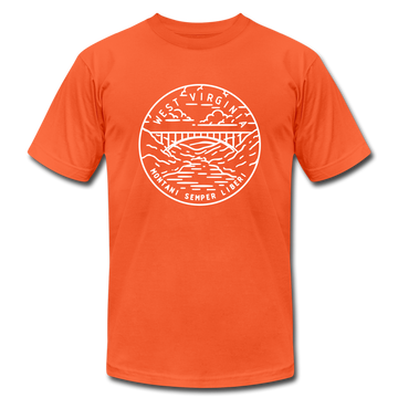 West Virginia T-Shirt - State Design Unisex West Virginia T Shirt - orange
